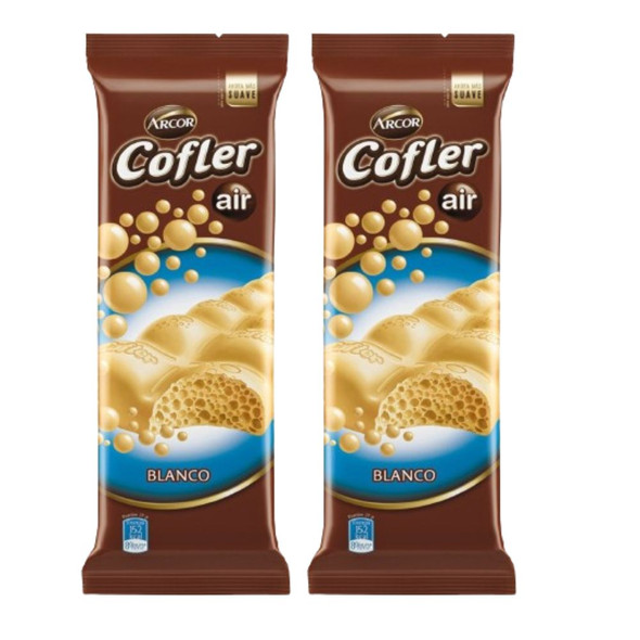 Cofler Air Chocolate Blanco Aireado Airy White Chocolate Bar, 55 g / 1.94 oz ea (pack of 2 bars)
