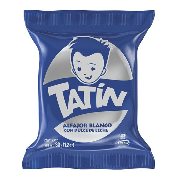 Tatín Alfajor Blanco Simple White Chocolate Alfajor Filled with Dulce de Leche, 33 g / 1.16 oz (pack of 6)