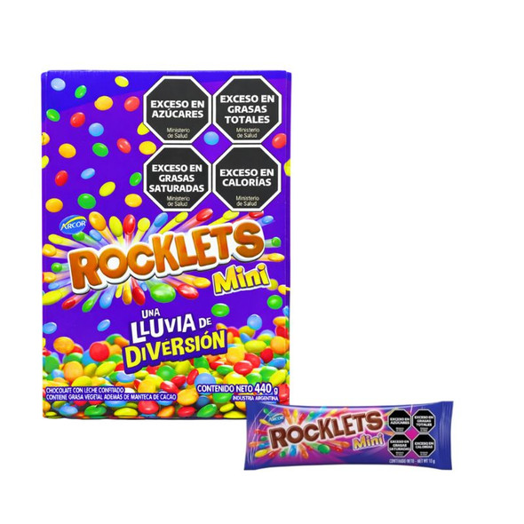 Mini Rocklets Confites Candied Chocolate Sprinkles, 10 g / 0.35 oz (box of 44 mini packs)
