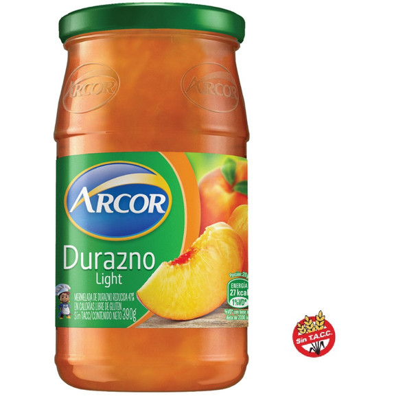 Arcor Mermelada de Durazno Light Peach Marmalde Reduced Calories Jam, 390 g / 13.7 oz 