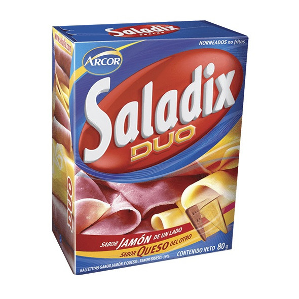 Saladix Duo Jamón y Queso Ham & Cheese Snacks, Baked Not Fried, 80 g / 2.82 oz box (pack of 3)