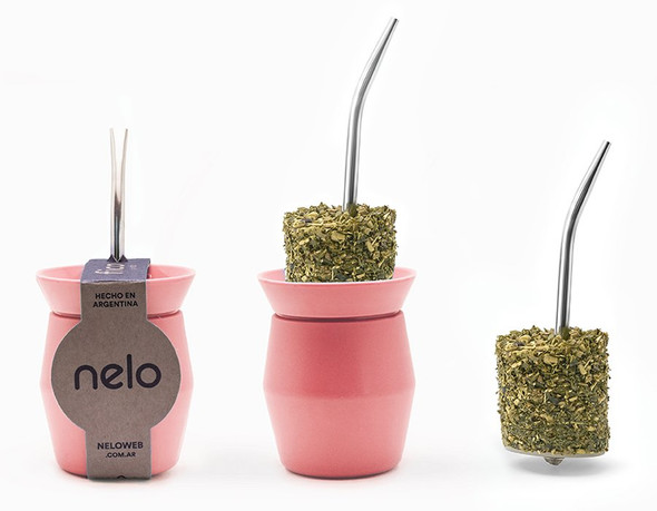 Mate Fico TPE Covered with Self-Extracting Yerba Mate Gourd by Nelo - BPA Free (Various Colors Available)