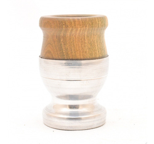 Algarrobo Copita Carob Mate Gourd Solid Wood Half Wrapped Aluminum Copita Style with Slight Sweet Aroma