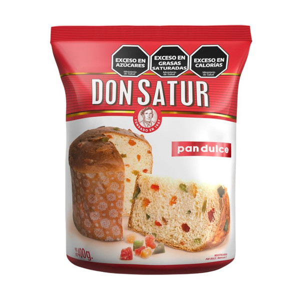 Don Satur Pan Dulce con Frutas Classic Panettone with Fruits Italian Style Cake, 400 g / 14.11 oz