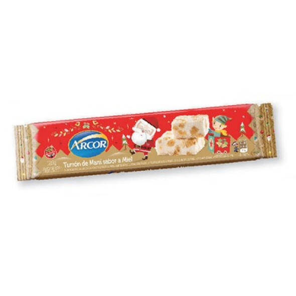 Arcor Turrón de Maní Sabor a Miel Peanuts & Honey Classic Christmas Nougat, 120 g / 4.23 oz (pack of 3 bars)