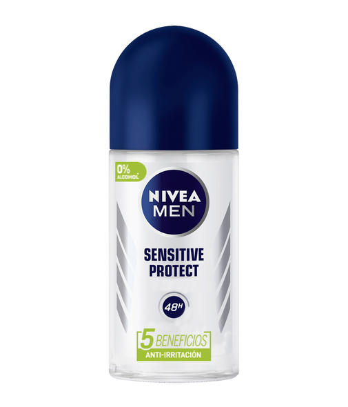 Nivea Men Roll On Deodorant Sensitive Protect 48 Hour Protection -  Alcohol Free Prevents Skin Irritation , 50 ml / 1.69 oz  ea (pack of 3)