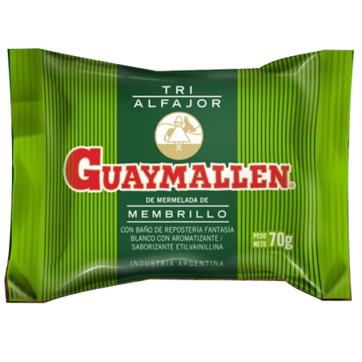 Guaymallen Triple White Chocolate Alfajor with Membrillo Fruta Quince Jelly, 70 g / 2.5 oz (pack of 12)