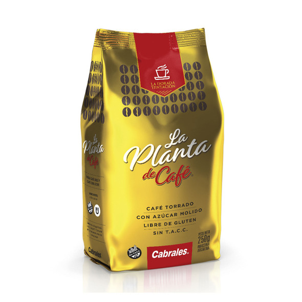Cabrales Café Torrado con Azúcar Roasted Ground Coffee with Sugar - Gluten Free, 250 g / 8.8 oz bag