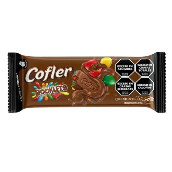 Cofler Milk Chocolate Bar with Confites Rocklets Chocolate Sprinkles, 55 g / 1.94 oz bar (box of 10 bars)