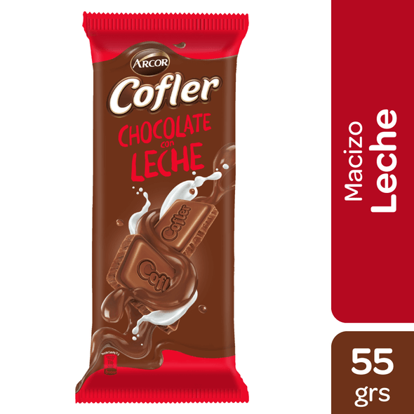 Cofler con Leche Macizo Milk Chocolate Bar, 55 g / 1.94 oz bar (box of 10 bars)