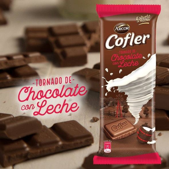 Cofler con Leche Macizo Milk Chocolate Bar, 55 g / 1.94 oz bar (box of 10 bars)