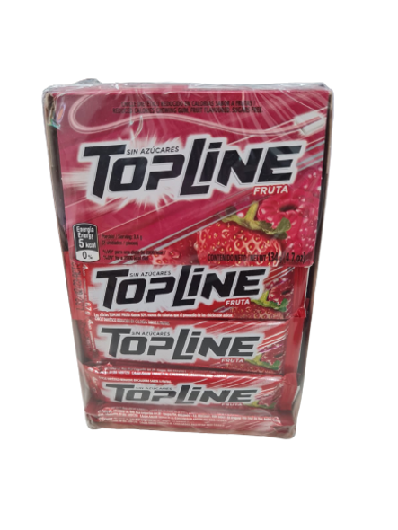 Topline Chicle Fruta Fruits Light Bubblegum Fresh - No Sugar, 6.7 g / 0.23 oz (box of 20)