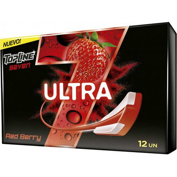 Topline Seven Ultra Extra Duration Reduced Calories Chewing Gum Red Berry Flavor (box of 12 with 12 units ea)