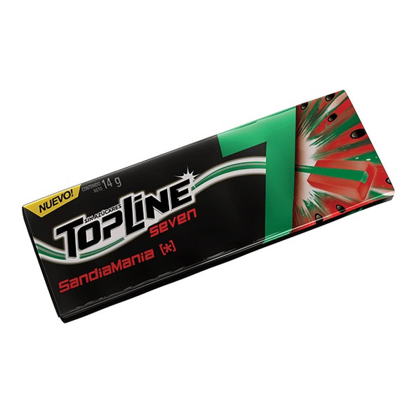 Topline Seven Reduced Calories Chewing Gum Watermelon Flavor (box of 16)