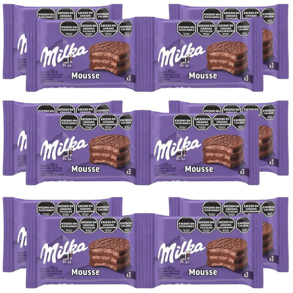 Milka Alfajor Triple Cookie with Chocolate Mousse, 55 g / 2 oz (pack of 12)
