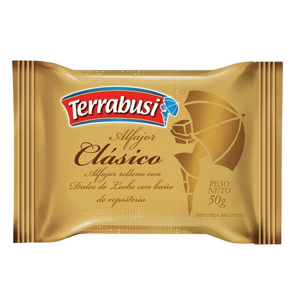 Terrabusi Alfajores Classic Milk Chocolate Filled with Dulce de Leche Wholesale Bulk Box (box of 48)