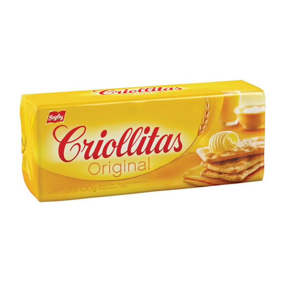 Criollitas Water Biscuits Classic Galletitas Wholesale Bulk Box, 100 g / 3.5 oz (box of 56)