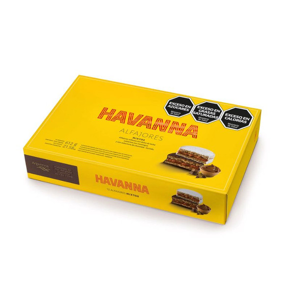 Havanna Mixed Alfajores with Dulce de Leche – Chocolate & Italian Meringue, 612 g / 21.58 oz (Box of 12)