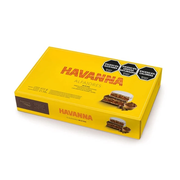 Havanna Mixed Alfajores with Dulce de Leche – Chocolate & Italian Meringue, 612 g / 21.58 oz (box of 12)
