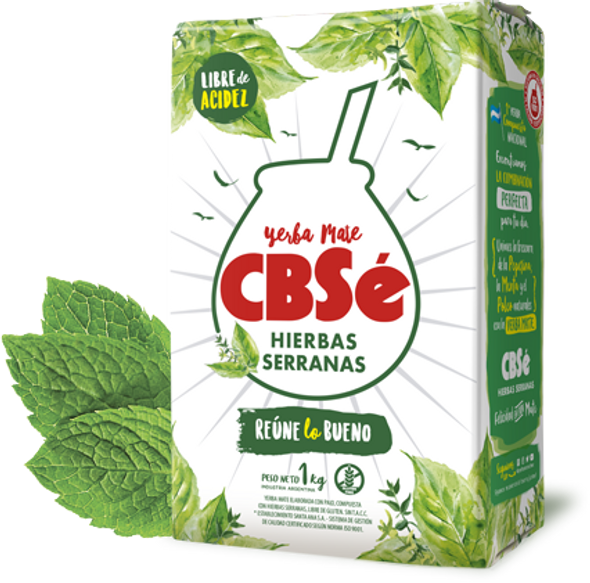 CBSé Yerba Mate Hierbas Serranas Wholesale Bulk Pack, 500 g / 1.1 lb (12 count per pack)