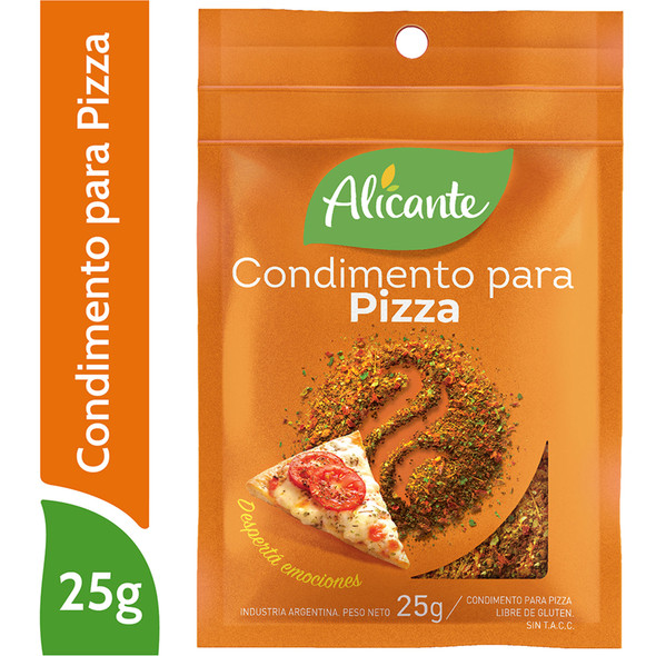 Alicante Condimento Para Pizza Mixed Spices Ideal for Pizza Paprika, Oregano, White Pepper, Laurel & Ground Chile, 25 g / 0.88 oz zipper pouch (pack of 3)