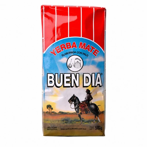 Buen Día Yerba Mate Elaborada con Palo Classic Yerba Mate with Stems Envasada en Origen, 500 g / 1.1 lb