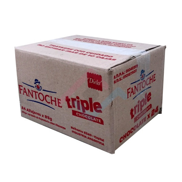 Fantoche Alfajor Triple Milk Chocolate with Dulce de Leche Wholesale Bulk Box, 85 g / 3 oz ea (box of 24 count)