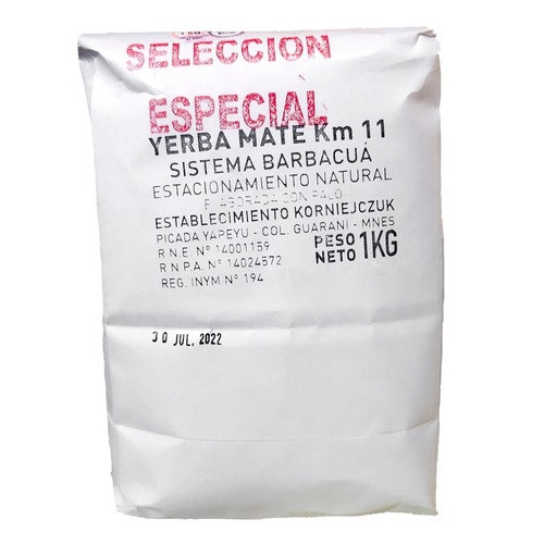 Km 11 Yerba Mate Selección Especial Special Selection Yerba Mate Estacionamiento Natural, 1 kg / 2.2 lb