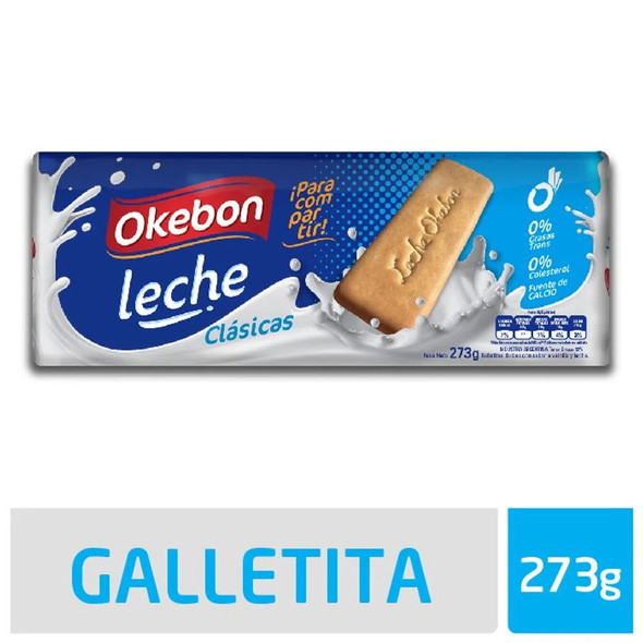 Okebon Leche Classic Sweet Cookies With Vanilla & Milk Flavor, 273 g / 9.62 oz (pack of 3)