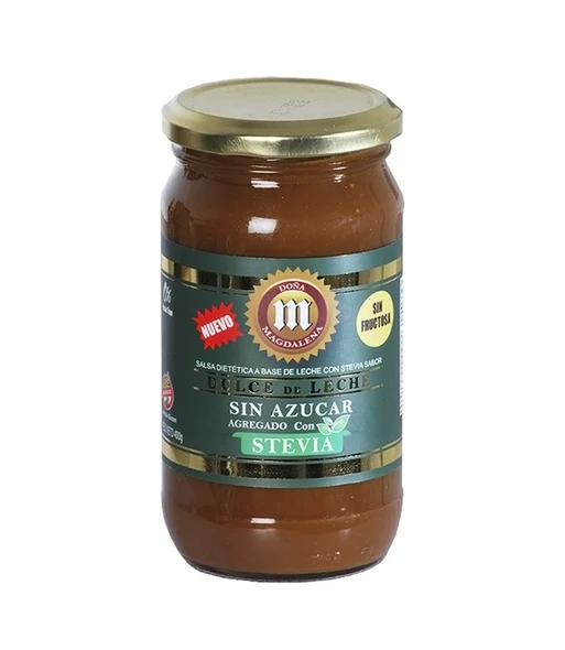 Doña Magdalena Sin Fructosa Dulce de Leche Sweetened with Stevia - Fructose & Gluten Free, 400 g / 14.1 oz