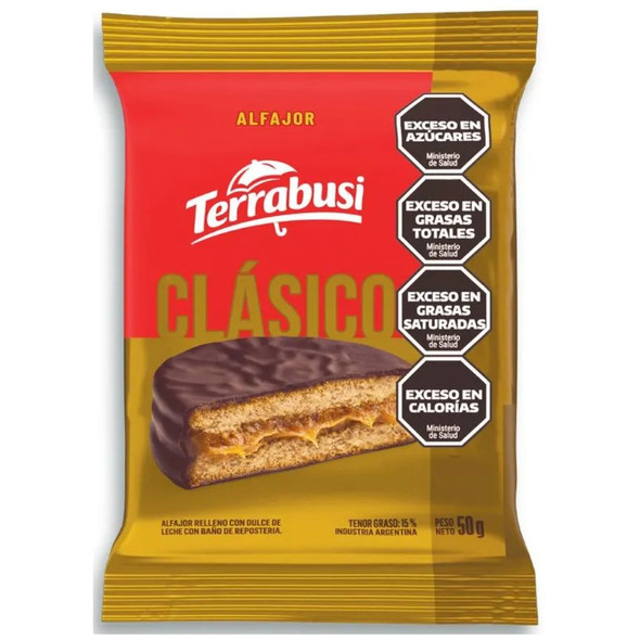 Terrabusi Alfajores Classic Milk Chocolate Filled with Dulce de Leche (pack of 12)
