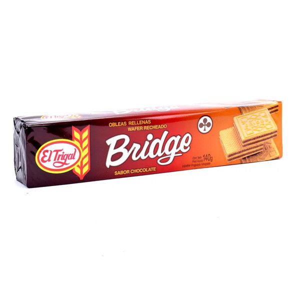 Bridge Obleas Rellenas Classic Chocolate-Filled Wafers from Uruguay, 140 g / 4.93 oz ea (family box of 6 packs)