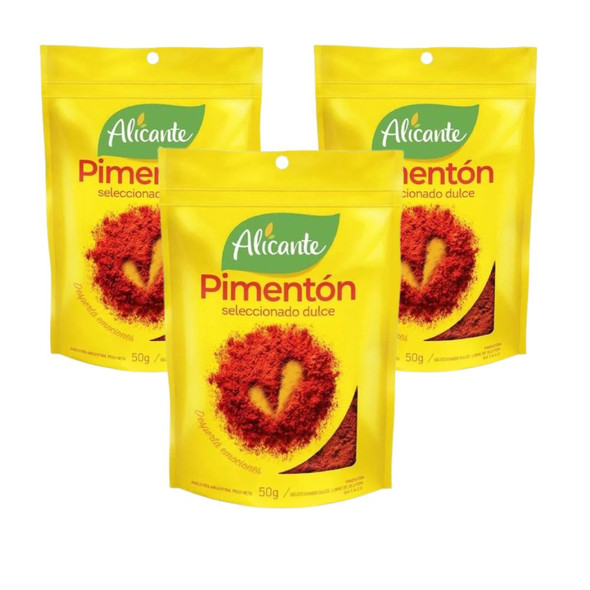 Alicante Pimentón Seleccionado Dulce Sweet Paprika Spice, 50 g / 1.76 oz zipper pouch (pack of 3)