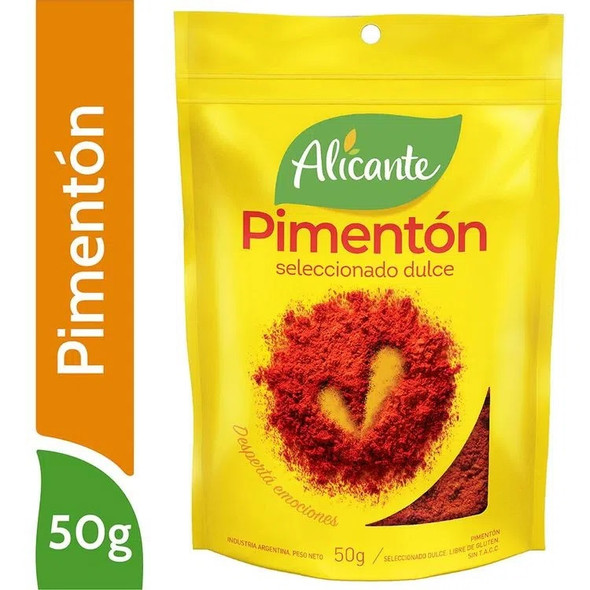 Alicante Pimentón Seleccionado Dulce Sweet Paprika Spice, 50 g / 1.76 oz zipper pouch (pack of 3)