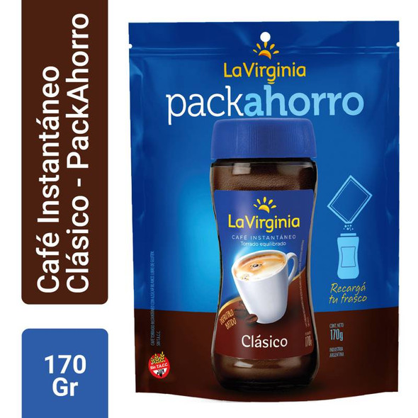 La Virginia Café Instantáneo Clássic Instant Coffee Refill Pouch - Gluten Free, 170 g / 5.99 oz