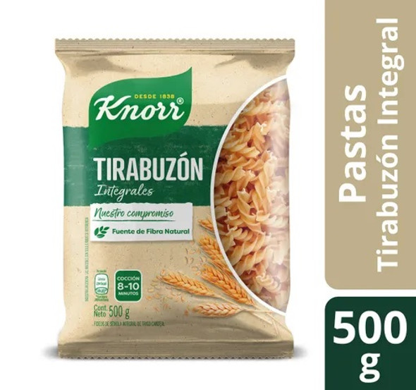 Knorr Fideos Tirabuzón Integrales Whole Wheat Ringlet Pasta - No Additives, 500 g / 1.1 lb (pack of 3)