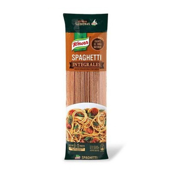 Knorr Fideos Spaghetti Integrales Whole Wheat Long Pasta - No Additives, 500 g / 1.1 lb (pack of 3)