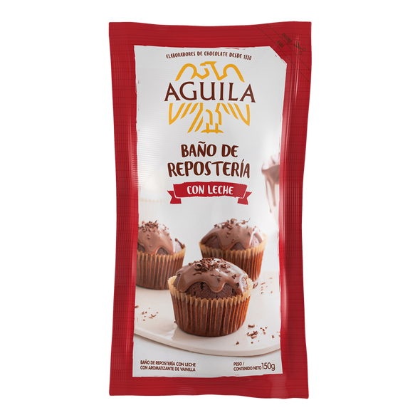 Águila Baño De Repostería Chocolate Con Leche Repostero Milk Chocolate Coating Confectioner's, 150 g  / 5.2 oz ea (box of 12 pouches)