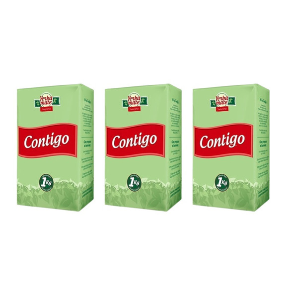 Contigo Yerba Mate Traditional from Uruguay, 1 kg / 2.2 lb (pack of 3)