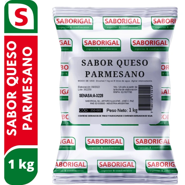 Saborigal Saborizante Sabor Parmesano Flavoring Powder Parmesan Cheese Flavor Ideal for Professional Use, 1 kg / 2.2 lb bag 