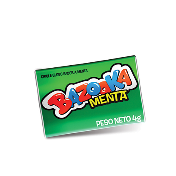 Bazooka Chicle Globo Menta Mint Bubblegum, 4 g / 0.14 oz (pack of 20)