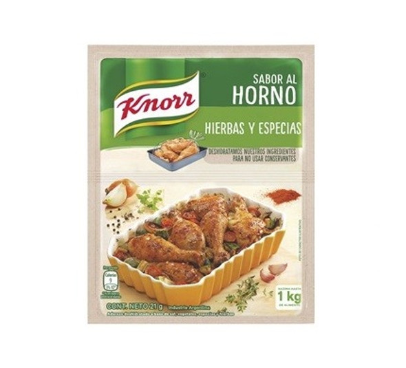 Knorr Sabor Al Horno Hierbas y Especias Dehydrated Dressing Spices & Herbs Seasoning Powder for Oven Cooking - No Artificial Colorants, 21 g / 0.74 oz pouch