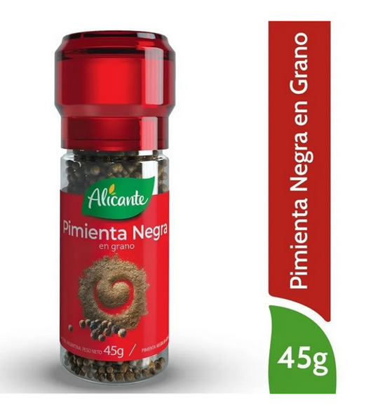 Alicante Molinillo Pimienta Negra En Grano Black Peppercorn Grinder, 45 g / 1.59 oz 