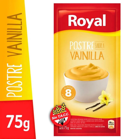 Royal Vanilla Ready to Make Dessert, 8 servings per pouch, 75 g / 2.64 oz (box of 6 pouches)