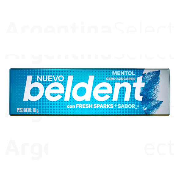 Beldent Chicle Menthol Bubblegum with Fresh Sparks - No Sugar Added, 10 g / 0.35 oz (box of 20)