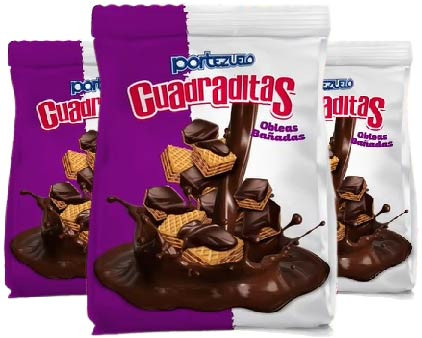Portezuelo Obleas Cuadraditas Bañadas Mini Wafers with Milk Chocolate Filling & Chocolate Coating from Uruguay, 130 g / 4.58 oz 