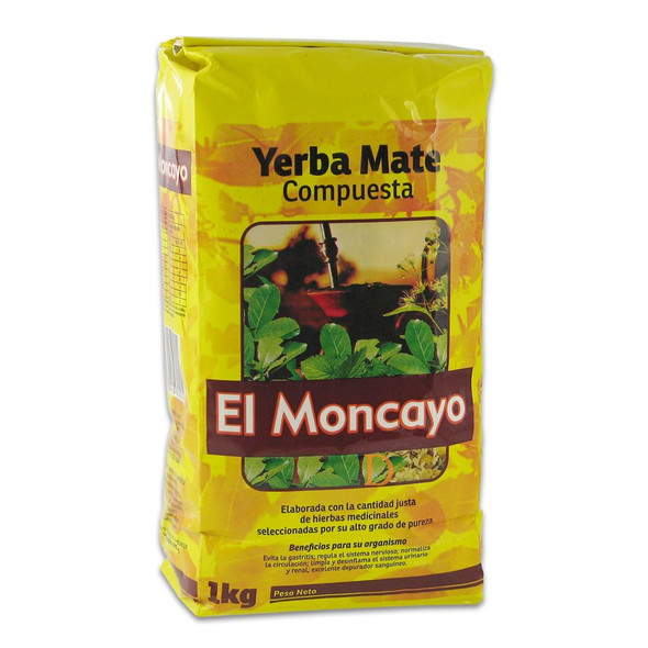 El Moncayo Yerba Mate Compuesta - Genuine from Uruguay, 1 kg / 2.2 lb bag