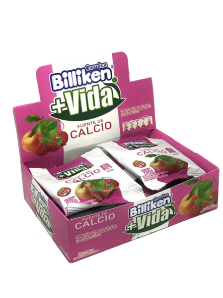 Billiken Gomitas + VIDA Fuente de Calcio - Calcium-Rich Candy Gummies LIFE - Gluten Free, 20 g / 0.7 oz (box of 12 units) Billiken Gomitas + VIDA Fuente de Calcio - Calcium-Rich Candy Gummies LIFE - Gluten Free, 20 g / 0.7 oz (box of 12 units)