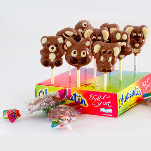 Chupelatín Felfort Milk Chocolate Lollipop Animals-Shaped Chupetín Clásico de Chocolate Vintage Candy, 15 g / 0.53 oz (box of 32)