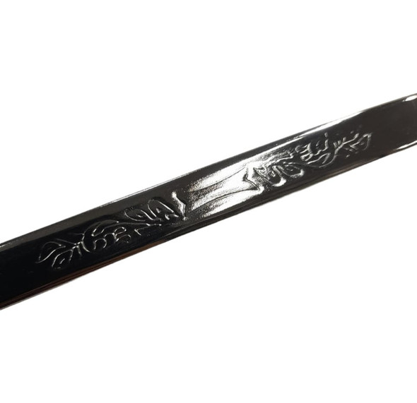 Bombilla Alpaca Doble Grabado Classic Mate Straw with Engraved Details Both Sides, 17 cm / 6.69" (Leaf Design)